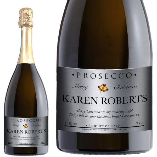 Personalised Christmas Prosecco - Bells