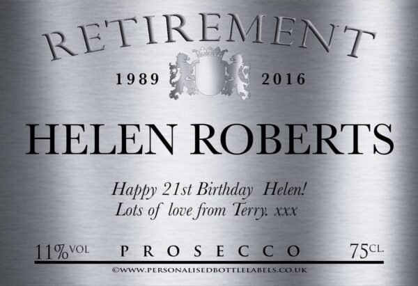 prosecco_retirement.jpg Personalised Retirement Prosecco Label