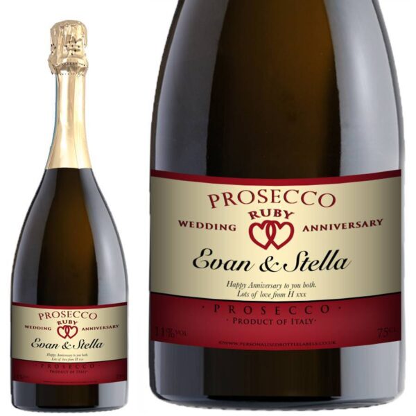 Personalised Ruby Anniversary Prosecco