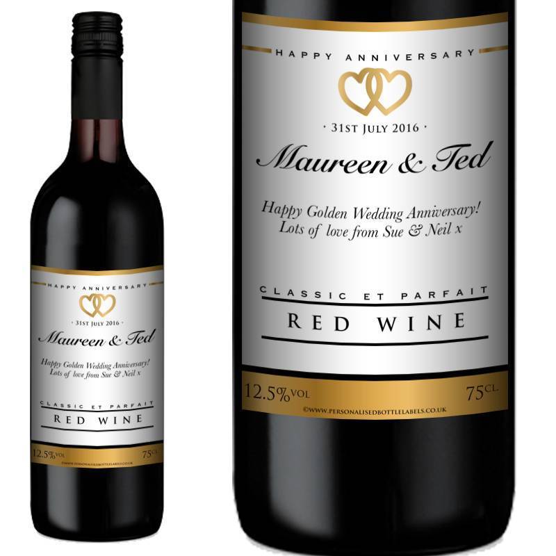 Personalised Anniversary Red Wine Personalised Bottle Labels