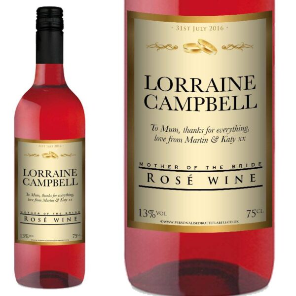Personalised Wedding Day Rosé Wine