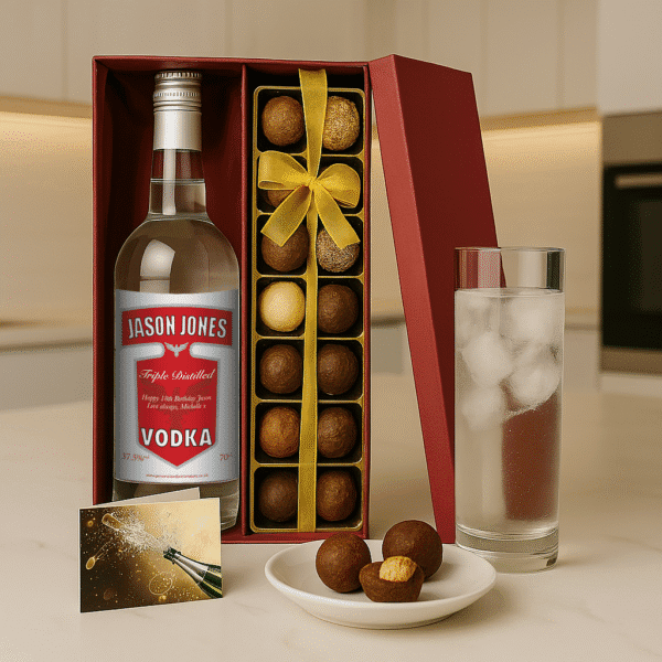 Personalised Vodka and Chocolates Gift Set