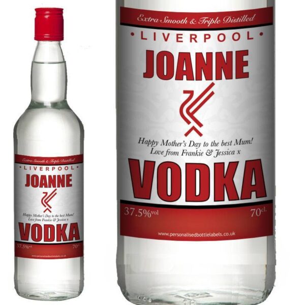 Personalised Liverpool Vodka Gift - Any Occasion