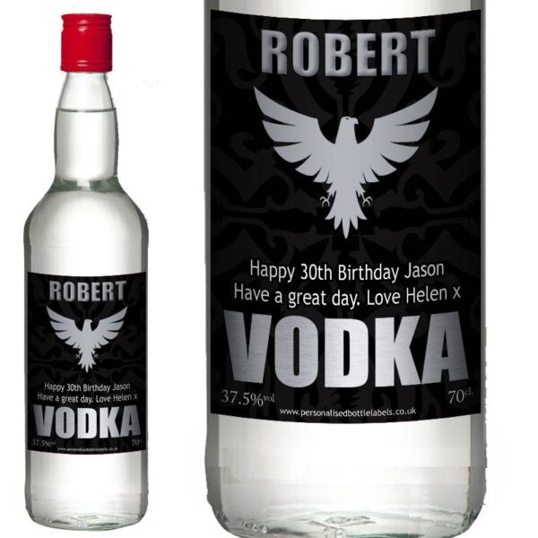 Personalised Vodka - Silver Effect Eagle