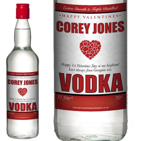 Personalised Valentines Vodka