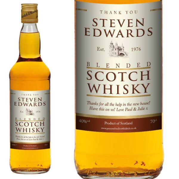 Personalised Thank You Blended Scotch Whisky