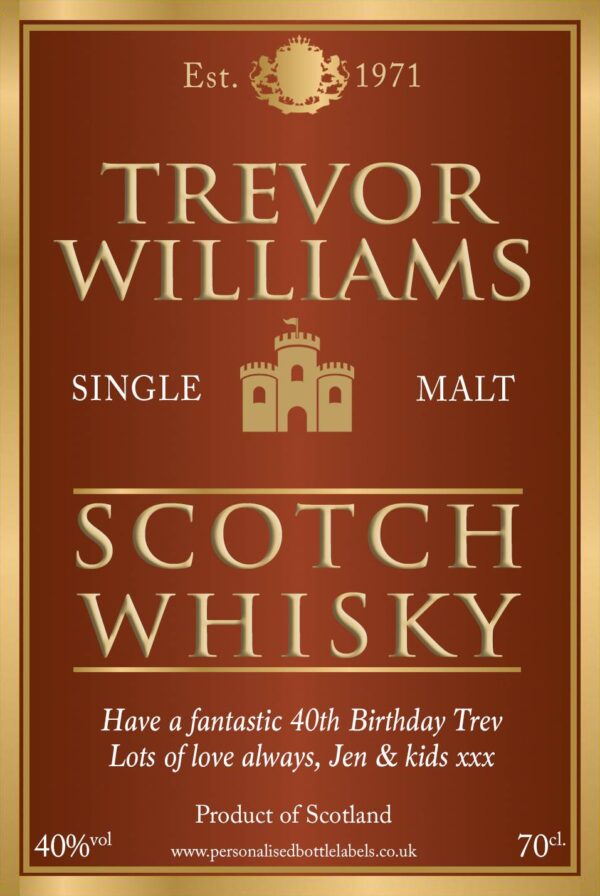 Personalised Malt Whisky Label For Any Occasion