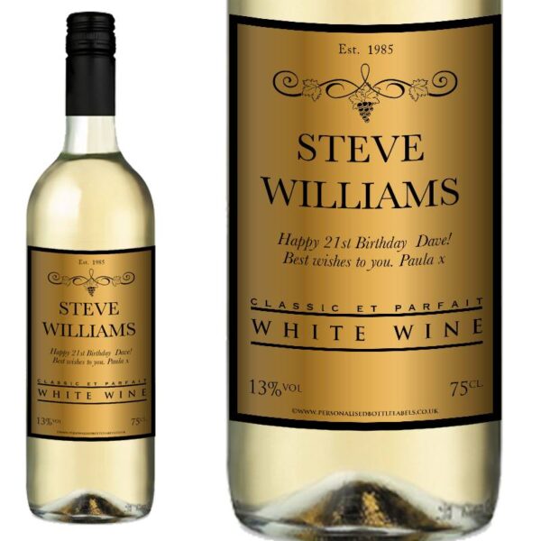 Personalised White Wine - All Gold