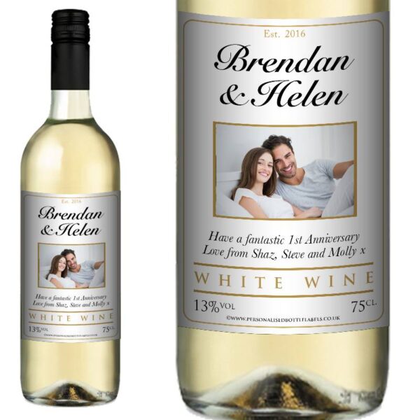 whitewine_photo_alc3.jpg Traditional Personalised White Wine - Classic Photo Label